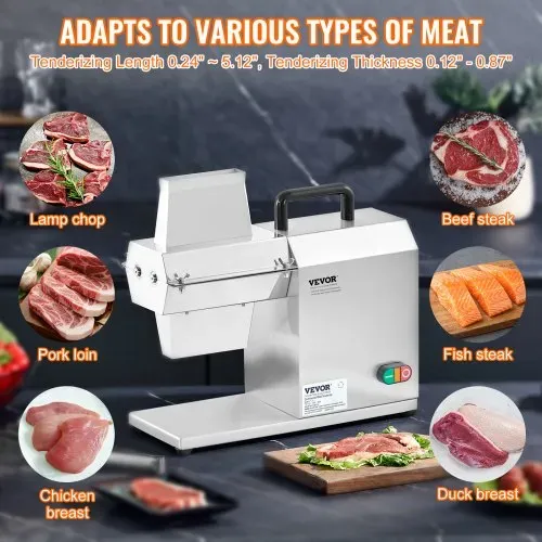 VEVOR Elektrischer Fleischklopfer Fleischzartmacher 450 W mit 54 Edelstahlklingen, Professionelles Fleischklopferwerkzeug 415x170x420 mm Atomatischer Schweinefleisch-Rindersteakklopfer Küchenhelfer – Bild 3
