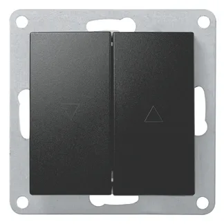 Jalousie-Taster McPower “Flair“, Hoch und Runter, 250V~/10A, UP, matt schwarz Jalousie-Taster McPower “Flair“, Hoch und Runter, 250V~/10A, UP, matt schwarz