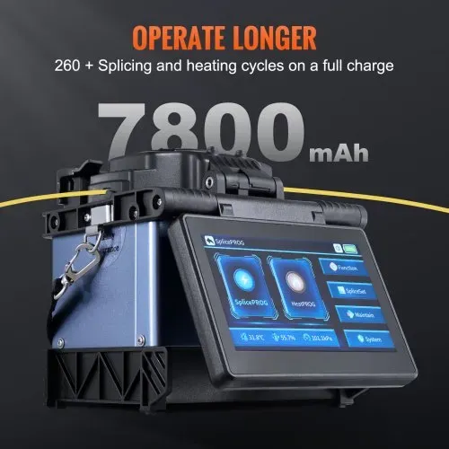 VEVOR Glasfaser-Schweißgerät mit 6 Motoren, Kernausrichtung, Spleißgerät, 6 s Spleißen & 13 s Aufheizen, Fusionsspleißgerät mit 5-Zoll-Touchscreen, 3-in-1-Faserhalter, 7800 mAh Akku für SM MM DS NZDS – Bild 2