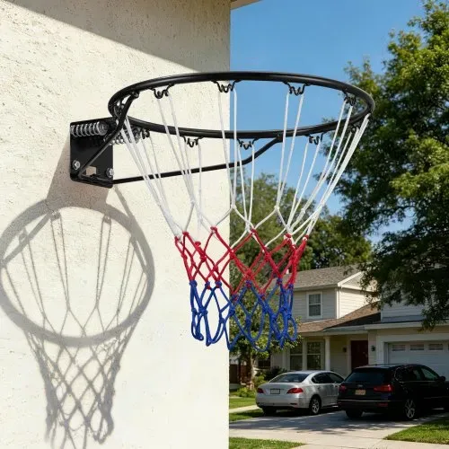 VEVOR Basketballkorb Hangring Basketballring 485 mm, Basketball Basketballring Netz 595 x 485 x 120 mm Qualität-und Sicherheitsgeprüft Indoor & Outdoor, Universal Stabiler Basketballkorb Orange – Bild 7