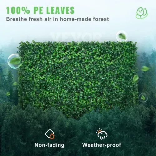 VEVOR 6 STÜCKE 20 x 20 künstliche Buchsbaumplatten Buchsbaumhecke Wandplatten Kunstrasen-Hintergrundwand grüne Graswand 4,1 cm Sichtschutz Heckenschutz UV-geschützt MLCZWQ6PC20X20001V0 20x20Inch – Bild 2