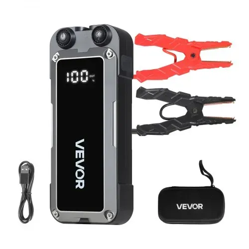 VEVOR Starthilfe Powerbank, Starthilfegerät 4000A Spitzenstrom mit LED-Taschenlampe & Kabel für Motor bis zu 10L Benzin/8L Diesel, Tragbarer Booster mit Schnellladung & Sicherheitsschutz für Notfall – Bild 8