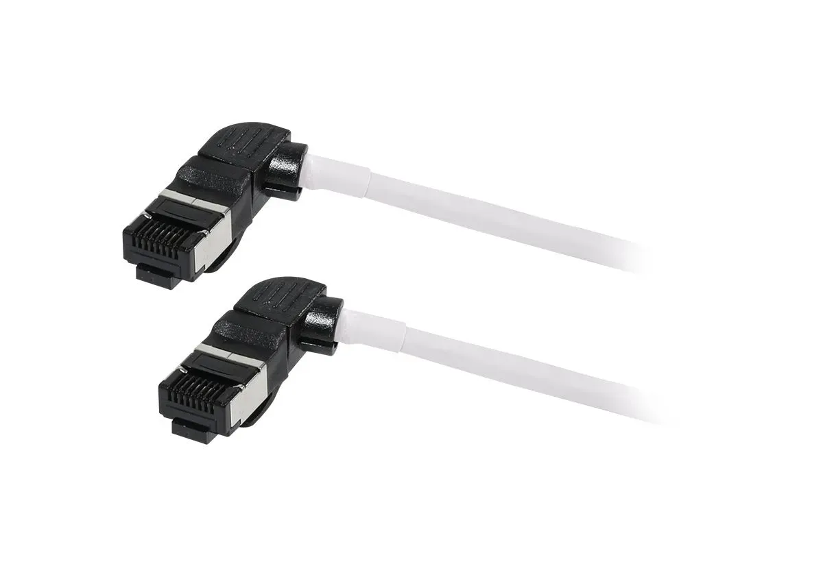 Patchkabel RJ45, CAT6A 500Mhz, 5m, weiss, S/FTP, slimline rund d=4,5mm, TPE/LSZH(Superflex), AWG28, mit CAT7 Rohk., drehbarer Stecker, Synergy21 – Bild 5