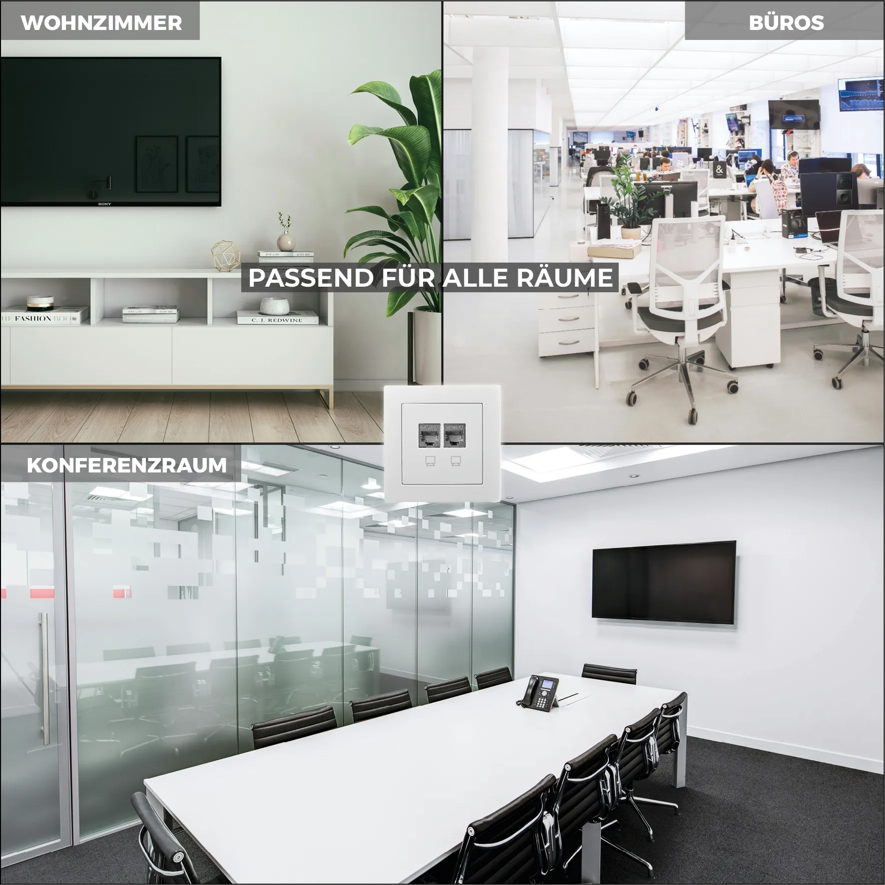 Netzwerk-Dose McPower ''Flair'' CAT6A, UP, weiß, vollgeschirmt – Bild 5