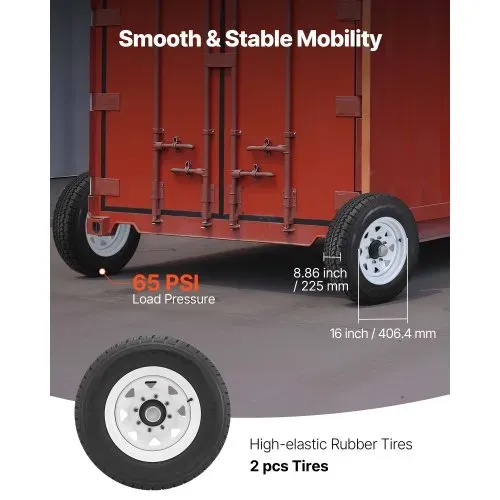 VEVOR 4 T Versandcontainer-Räder-Set mit 8 Ösen, robustes Versandcontainer-Zubehör mit Ratschen-Zurrgurt, bewegt sich 6 m bis 12 m, sicherer Transport für Dock, Lager, Baustelle, Schwarz – Bild 3