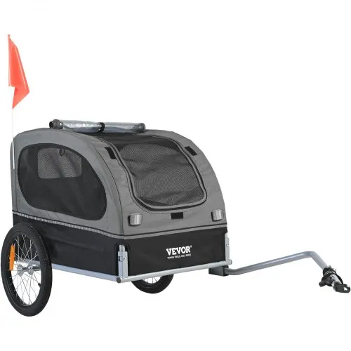 VEVOR Hundeanhänger 40 kg Fahrradanhänger Kohlenstoffstahl + 600D Oxford-Gewebe + PP faltbar 1440 x 720 x 779 mm als Anhänger Gefaltete Größe 760 x 560 x 195 mm Schwarz&Grau VEVOR Hundeanhänger 40 kg Fahrradanhänger Kohlenstoffstahl + 600D Oxford-Gewebe + PP faltbar 1440 x 720 x 779 mm als Anhänger Gefaltete Größe 760 x 560 x 195 mm Schwarz&Grau
