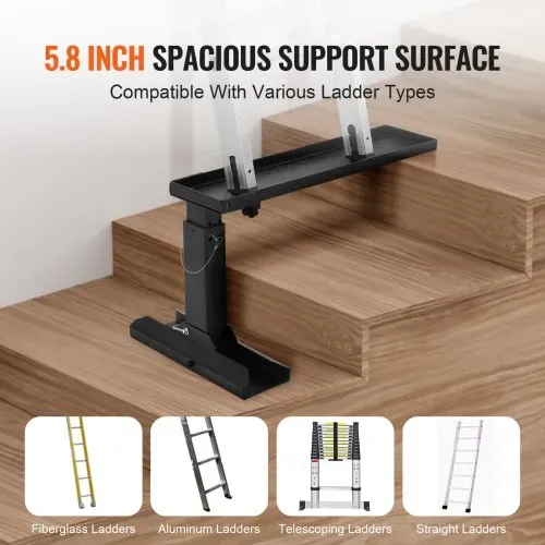VEVOR Leiternivellierer, 594,36 x 289,5-457,2 mm, Leiterstabilisator für Stahlleitern, zusammenklappbarer Leiterbein-Leveler, einfach zu verwendender Beinstabilisator, Zubehör für Ausziehleitern – Bild 4