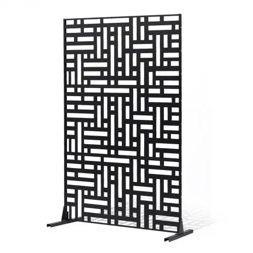 VEVOR Paravent, 120x50,8x193 cm, Sichtschutz für den Außenbereich, freistehende Trennwand mit Ständer, dekorativer Raumteiler aus Stahl für Balkon, Terrasse, Innenbereich, Whirlpool, Schwarz – Bild 10
