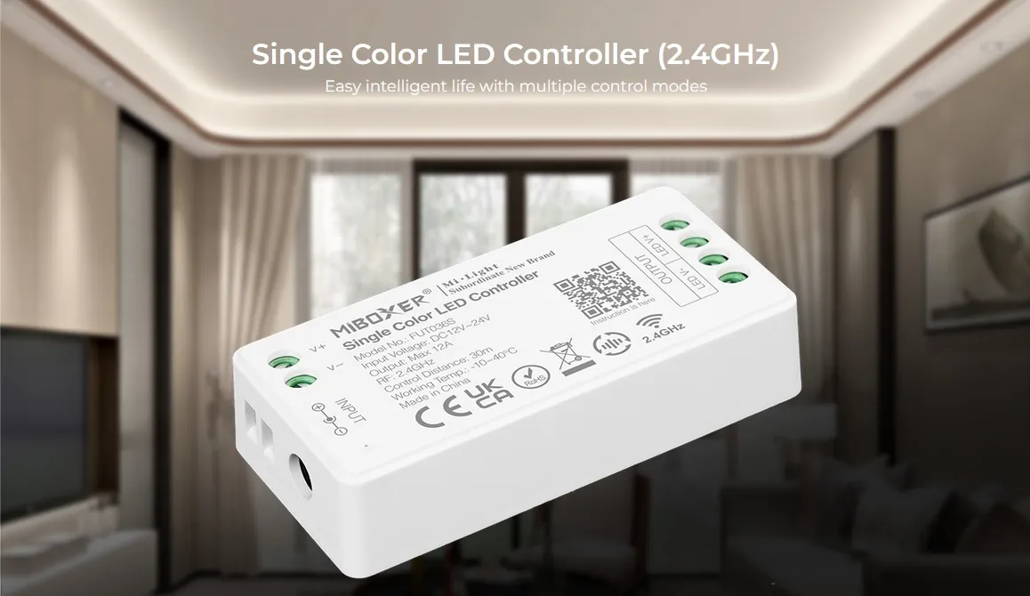MiBoxer FUT036S LED Controller S-Serie Single color 2.4G dimm DC12/24V MiBoxer FUT036S LED Controller S-Serie Single color 2.4G dimm DC12/24V