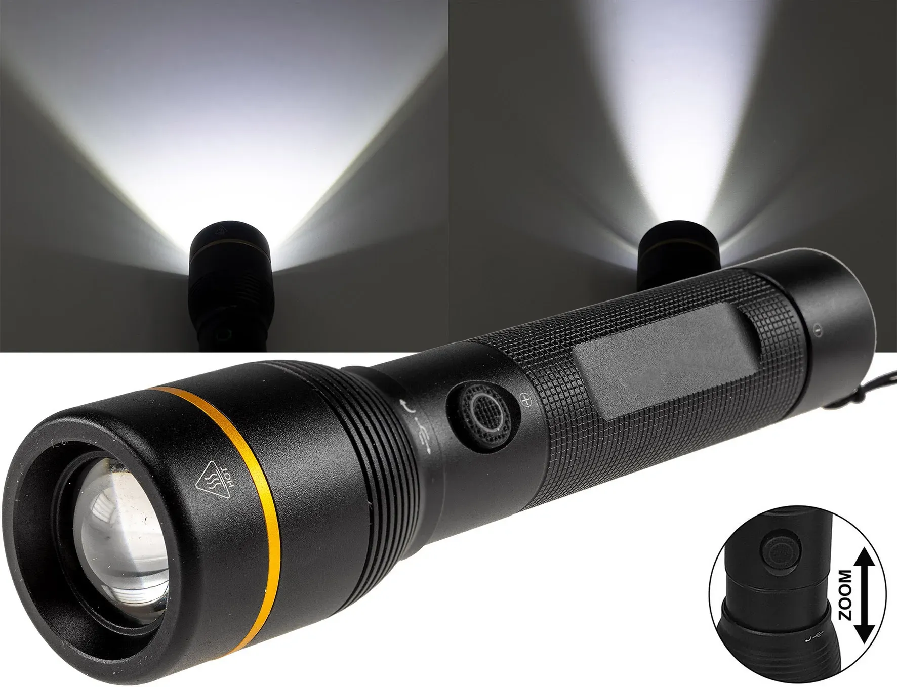 LED-Taschenlampe CAMELION mit Akku 10W 1000lm, Zoom, Powerbankfunktion LED-Taschenlampe CAMELION mit Akku 10W 1000lm, Zoom, Powerbankfunktion