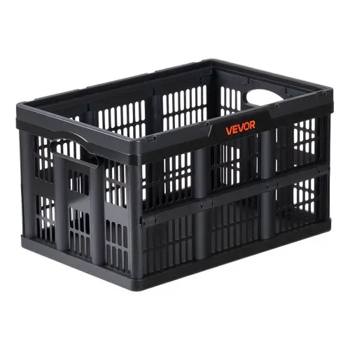 VEVOR Klappbox 45 L 3er-Pack, Faltbare Aufbewahrungsboxen aus Kunststoff, Stapelbare Klappkörbe mit Griffen, Tragkraft 15 kg pro Box, Klappkiste, Ideal für Haushaltsorganisation, Schwarz – Bild 9