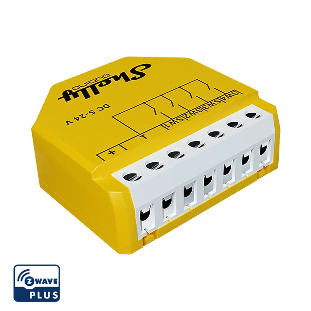 Shelly · Unterputz · „Wave i4 DC“ · Szenenaktivierer · 12 Aktionen · Z-Wave Shelly · Unterputz · „Wave i4 DC“ · Szenenaktivierer · 12 Aktionen · Z-Wave