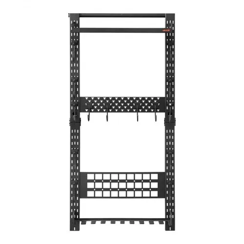 VEVOR Waffenwandhalterung für 5 Gewehre (Schrotflinten) & Waffenzubehör, Gewehrhalter mit J-Haken & Zusätzlicher Ablagefläche & Magazinhalter & MOLLE-Panel, Gewehrregal Kohlenstoffstahl, Waffenregal – Bild 10