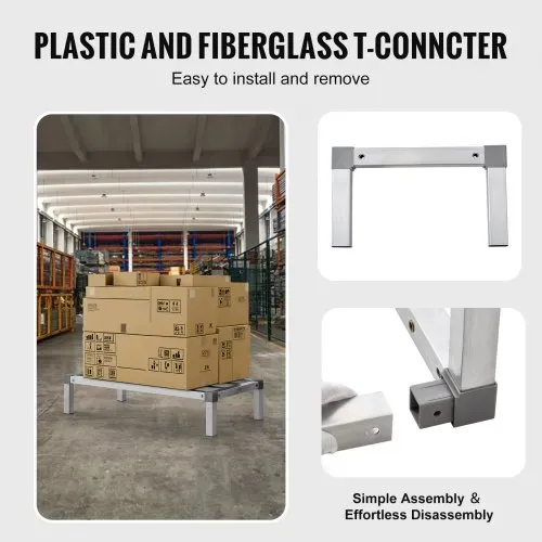 VEVOR Aluminium-Lagerregal, 914,4 x 508 x 203,2 mm kommerzielles Bodenregal, Kellerregal 454 kg Tragfähigkeit, Werkstattregal, Regal zur Lagerung in Restaurants, Küchen, Garagen und Fahrzeugen – Bild 3