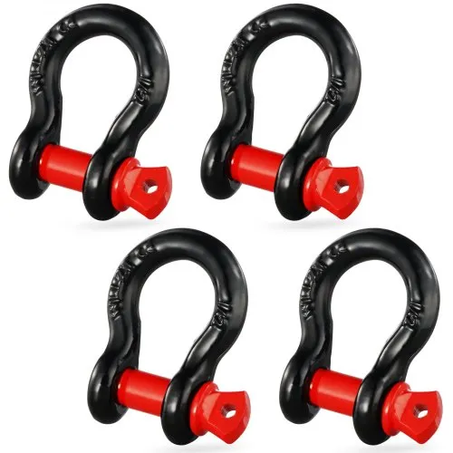 VEVOR 4er-Pack 12,7 mm D-Ring-Schäkel mit 15,875 mm Schraubstift, 8000,0kg Bruchfestigkeit VEVOR 4er-Pack 12,7 mm D-Ring-Schäkel mit 15,875 mm Schraubstift, 8000,0kg Bruchfestigkeit