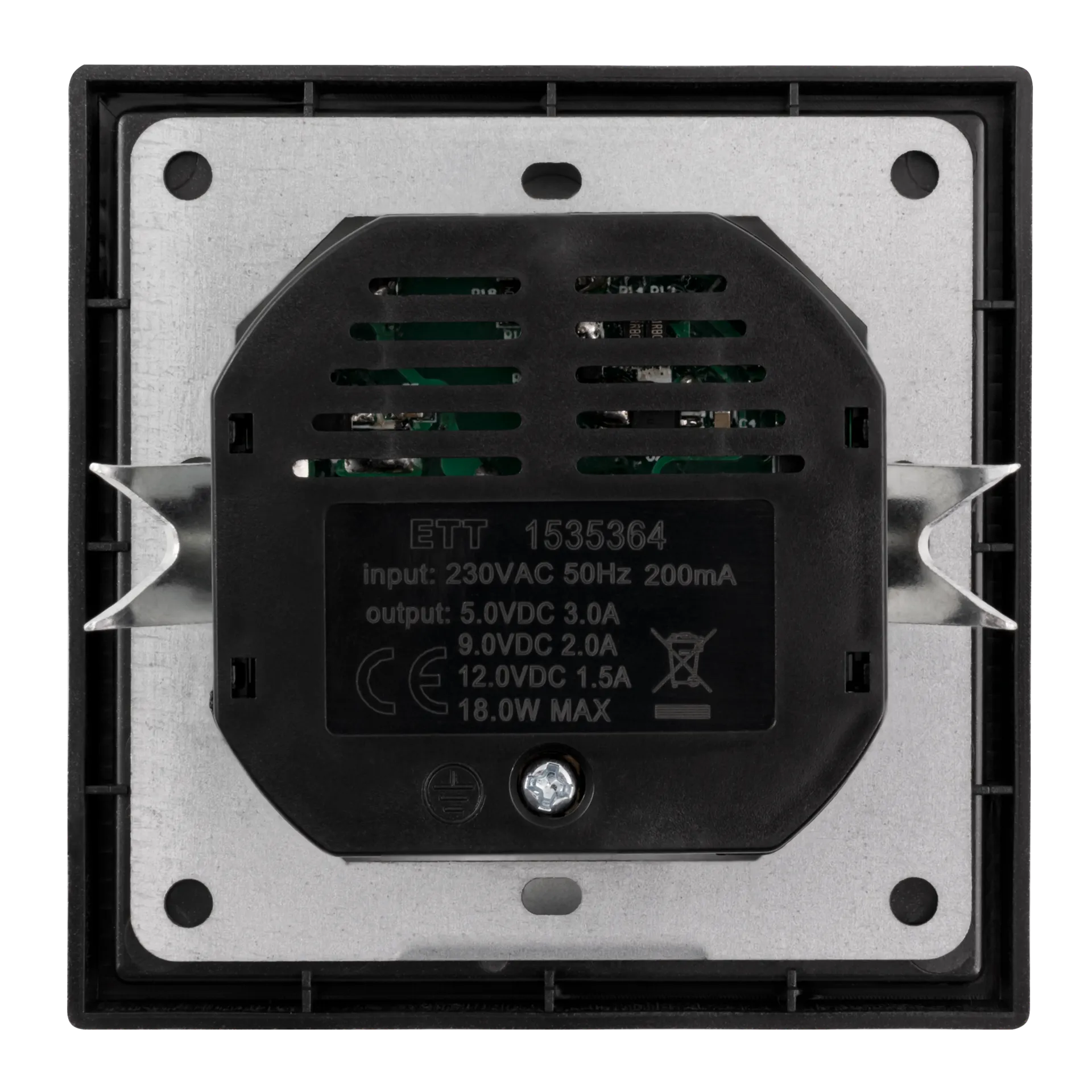 Schutzkontakt-Steckdose McPower ''Shallow'' 1x USB-C - 18W Quickcharge - 1x USB-A – Bild 2