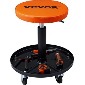 VEVOR Rollender Mechanikerhocker Werkstatthocker 113,4 kg, 406-559 mm Höhenverstellbarer Werkstattsitz, Werkstatthocker mit Werkzeugablage, für Garage, Geschäft, Autoreparatur, Schwarz + Orange VEVOR Rollender Mechanikerhocker Werkstatthocker 113,4 kg, 406-559 mm Höhenverstellbarer Werkstattsitz, Werkstatthocker mit Werkzeugablage, für Garage, Geschäft, Autoreparatur, Schwarz + Orange