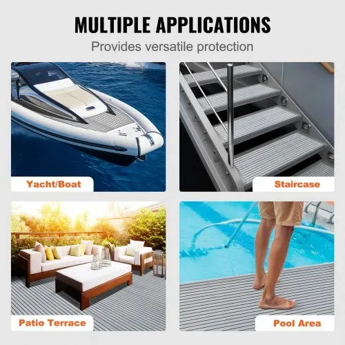 VEVOR Bootsboden, EVA-Schaum-Bootsdeck, 2400 x 1160 x 6 mm, rutschfester, selbstklebender Bodenbelag, 27840 cm² großer Meeresteppich für Boote, Yachten, Pontons, Kajakdecks – Bild 5