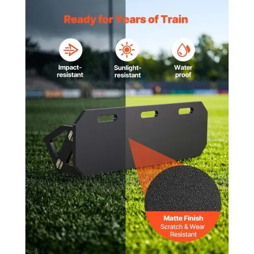 VEVOR Fußball Rebound Board 100 x 30 cm, Prellwand Brett Tragbar mit 3 Verstellbaren Winkeln Bodenanker, Fußballprellwand aus HDPE, Balltrainingsgerät für Pass- und Reaktionsübungen Kickback-Trainer – Bild 4