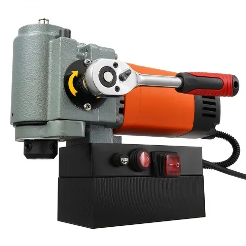 VEVOR Magnetbohrmaschine, Kernbohrmaschine 1300 W, flache tragbare Magnetbohrmaschine mit Kühlvorrichtung und Überlastschutz, Magnetpresse für Geräteinstallation, Industrie, Metallbearbeitung, Orange – Bild 9
