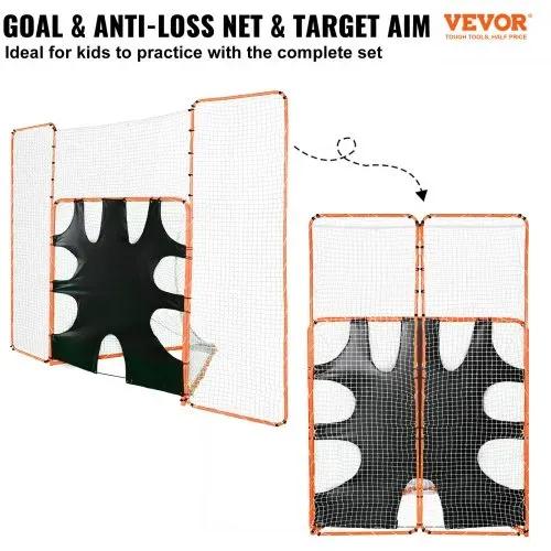 VEVOR 3-IN-1-Lacrosse-Tor mit Rücklaufsperre und Zielscheibe, 12′ x 9′ Lacrosse-Netz, Hinterhof-Lacrosse-Rebounder-Ausrüstung mit Stahlrahmen, schnell und einfach aufzubauendes Trainingsnetz, perfekt VEVOR 3-IN-1-Lacrosse-Tor mit Rücklaufsperre und Zielscheibe, 12′ x 9′ Lacrosse-Netz, Hinterhof-Lacrosse-Rebounder-Ausrüstung mit Stahlrahmen, schnell und einfach aufzubauendes Trainingsnetz, perfekt