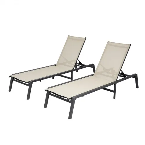 VEVOR Sonnenliege, 181,44 kg Tragkraft, Klappbarer Liegestuhl aus Aluminium, 2er-Set, Gartenliege mit 5 verstellbaren Positionen, Strandliege für Outdoor, Pool, Strand, Terrasse, Patio, Rasen VEVOR Sonnenliege, 181,44 kg Tragkraft, Klappbarer Liegestuhl aus Aluminium, 2er-Set, Gartenliege mit 5 verstellbaren Positionen, Strandliege für Outdoor, Pool, Strand, Terrasse, Patio, Rasen