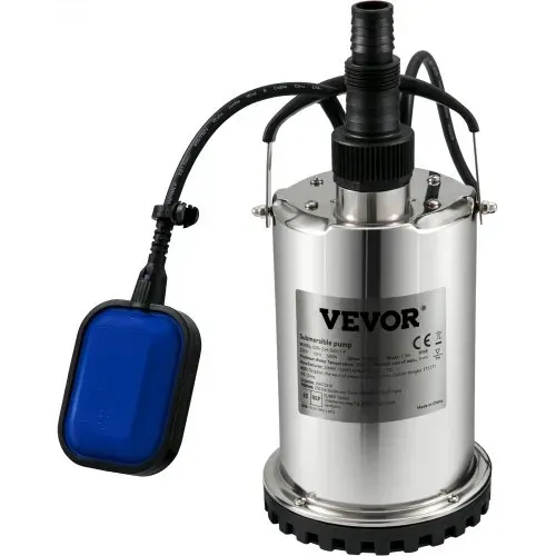 VEVOR Schmutzwasserpumpe 550W Tauchpumpe 230V Gartenpumpe Durchfluss 9500L/h Schmutzwassertauchpumpe IPX8 Auslass zuschneidbar zum Pumpen von Wasser aus Schwimmbädern Teichen Kellern – Bild 8