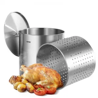 VEVOR Suppentopf Edelstahl, 94,6 L Kochtöpfe Großraumtopf, Kochgeschirr-Saucentopf mit Korb & Deckel & Griff, Suppentopf in Handelsqualität, Schleifbehandlung, zum Dämpfen Kochen oder Braten VEVOR Suppentopf Edelstahl, 94,6 L Kochtöpfe Großraumtopf, Kochgeschirr-Saucentopf mit Korb & Deckel & Griff, Suppentopf in Handelsqualität, Schleifbehandlung, zum Dämpfen Kochen oder Braten