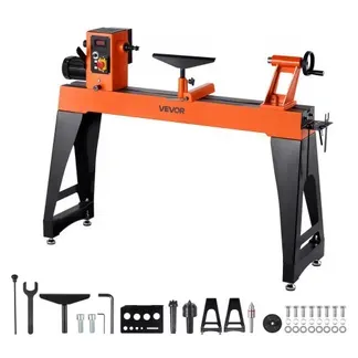 VEVOR Drechselbank, 1,5 PS, Drechselmaschine mit variabler Drehzahl von 0 bis 3200 U/min, Drehtischmaschine 406×1020 mm Werkbank, Drehbank, für mittlere bis große Holzbearbeitungsprojekte VEVOR Drechselbank, 1,5 PS, Drechselmaschine mit variabler Drehzahl von 0 bis 3200 U/min, Drehtischmaschine 406×1020 mm Werkbank, Drehbank, für mittlere bis große Holzbearbeitungsprojekte