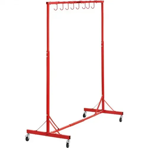 VEVOR Lackierständer, 1,5 - 2,1 m höhenverstellbar, 30 kg Tragkraft, Lackierständer für Autos, Lackiertrocknerständer mit 8 Haken und 4 Schwenkrädern, Karosserieständer für Autowerkstätten und Garagen – Bild 10