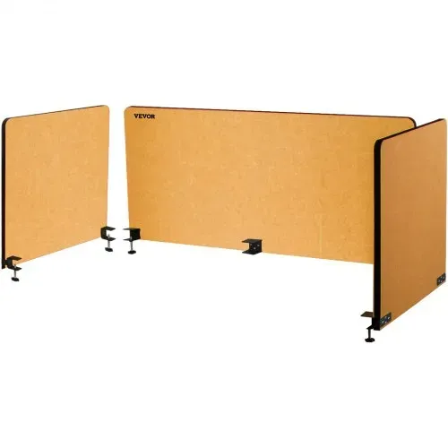 VEVOR 3x Schreibtisch Trennwand 152x61cm + 61x61cm Tischtrennwand Akustik Tischtrennwand Polyesterfaser Sichtschutz 125-4000Hz Akustischer Absorptionskoeffizient Gelb ideal für Büro Konferenzraum – Bild 9