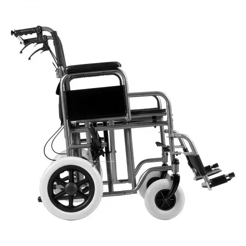 VEVOR Rollstuhl, Transportstuhl aus Karbonstahl für Erwachsene, Faltbarer Rollstuhl mit abnehmbarer Armlehne, selbstsperrende Bremse, 24 Zoll breiter Sitz, Tragkraft 300 Pfund, für freie Bewegung von Behinderten – Bild 10