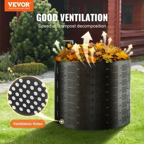 VEVOR Schnellkomposter 1000L Gartenkomposter 90x100cm Thermokomposter HDPE-Kunststoff Kompostierer korrosionsbeständig hitzebeständig Kompostbehälter Kompostierung für Reduzierung des Hausmülls VEVOR Schnellkomposter 1000L Gartenkomposter 90x100cm Thermokomposter HDPE-Kunststoff Kompostierer korrosionsbeständig hitzebeständig Kompostbehälter Kompostierung für Reduzierung des Hausmülls