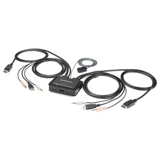 StarTech.com 2 Port USB 4K60Hz DisplayPort KVM Switch mit eingebauten Kabeln – Betriebssystemunabhängig StarTech.com 2 Port USB 4K60Hz DisplayPort KVM Switch mit eingebauten Kabeln – Betriebssystemunabhängig