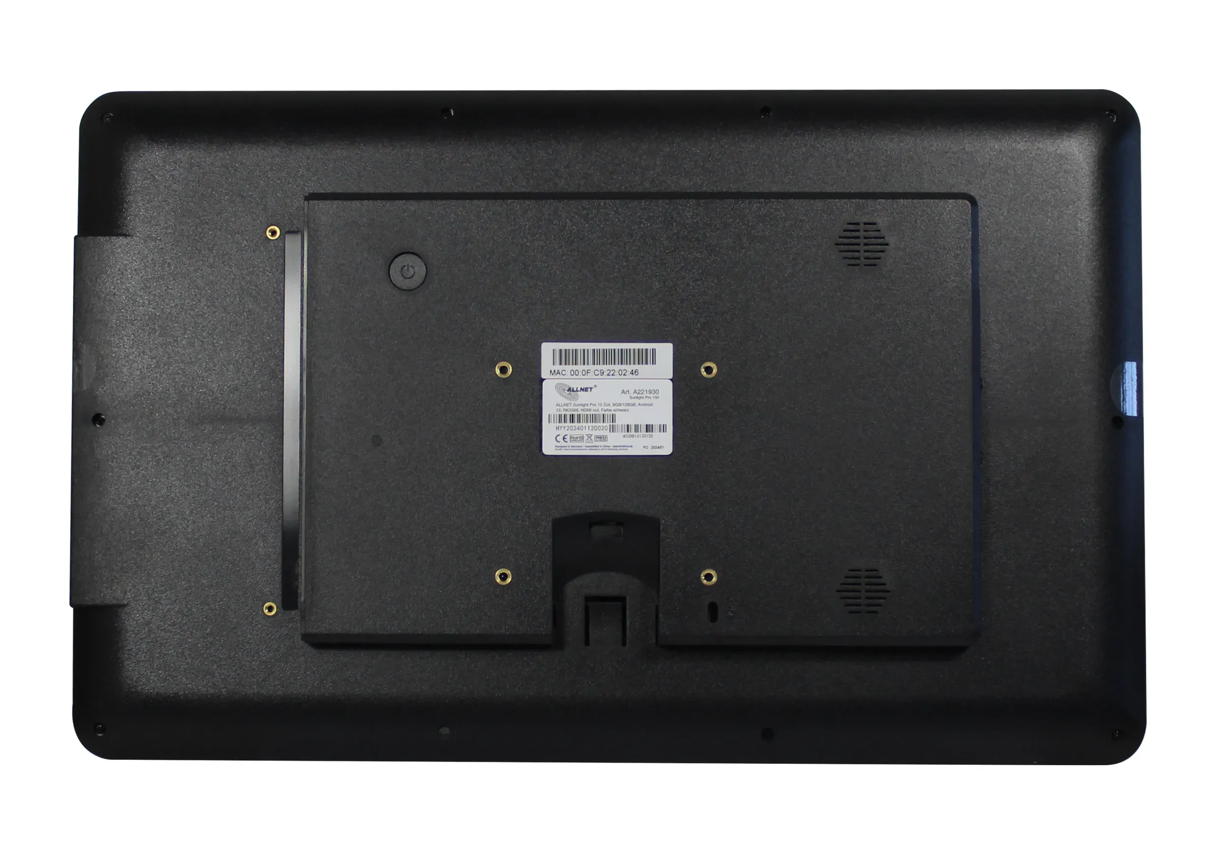 ALLNET Sunlight Pro 15 Zoll, 8GB/128GB, Android 12, RK3588, HDMI out, Farbe schwarz – Bild 2