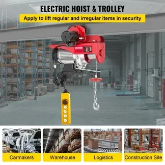VEVOR Elektrische Seilwinde 220 V Elektrischer Kettenzug 1000 kg 1800 W mit kabelgebundener Fernbedienung 1,4 m Elektrische Winde für Werkstatt, Garage, Lager, Industrie, Heben schwerer Lasten VEVOR Elektrische Seilwinde 220 V Elektrischer Kettenzug 1000 kg 1800 W mit kabelgebundener Fernbedienung 1,4 m Elektrische Winde für Werkstatt, Garage, Lager, Industrie, Heben schwerer Lasten