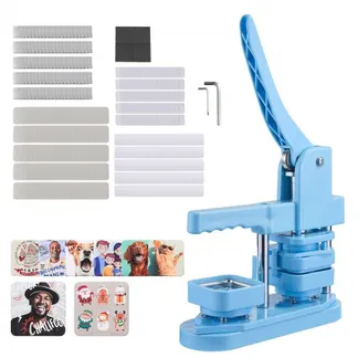 VEVOR Buttonmaschine Knopfmachermaschine Badge Punch Press 50 x 50 mm quadratisch, Pinmaker mit Weißblech-Vorderschalen & magnetischen Rückseiten & ergonomischer Griff, DIY Badge Press Machine blau VEVOR Buttonmaschine Knopfmachermaschine Badge Punch Press 50 x 50 mm quadratisch, Pinmaker mit Weißblech-Vorderschalen & magnetischen Rückseiten & ergonomischer Griff, DIY Badge Press Machine blau