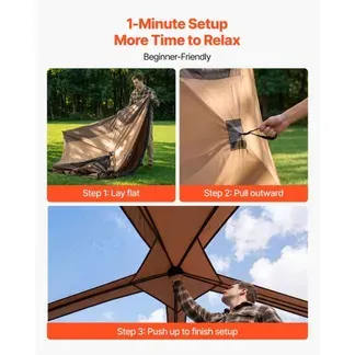 VEVOR Campingzelt 6 Personen, Pop-Up-Zelt mit Regenschutz & Netzfenstern, Schnellaufbau in 60 Sekunden, Tragbares Zelt mit Tragetasche für Familien-Camping & Wanderungen, 330x213x204 cm VEVOR Campingzelt 6 Personen, Pop-Up-Zelt mit Regenschutz & Netzfenstern, Schnellaufbau in 60 Sekunden, Tragbares Zelt mit Tragetasche für Familien-Camping & Wanderungen, 330x213x204 cm