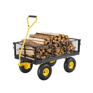 VEVOR Bollerwagen 965x560x535 mm, Gartenwagen, Transportwagen auf Rädern, Gerätewagen mit Reifen und abnehmbaren Seitenteilen aus Netzgewebe (umbaubar in Pritsche) und um 180° drehbarem Griff VEVOR Bollerwagen 965x560x535 mm, Gartenwagen, Transportwagen auf Rädern, Gerätewagen mit Reifen und abnehmbaren Seitenteilen aus Netzgewebe (umbaubar in Pritsche) und um 180° drehbarem Griff