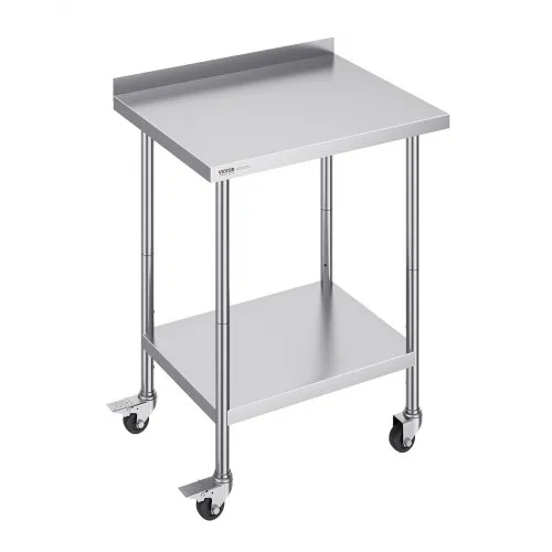 VEVOR Edelstahl-Arbeitstisch, kommerzieller Lebensmittelzubereitungs-Arbeitstisch mit Rollen, Vorbereitungsarbeitstisch, Arbeitstisch mit einstellbarer Höhe für Restaurant, Hotel 610 x 762 x 1005,6 mm VEVOR Edelstahl-Arbeitstisch, kommerzieller Lebensmittelzubereitungs-Arbeitstisch mit Rollen, Vorbereitungsarbeitstisch, Arbeitstisch mit einstellbarer Höhe für Restaurant, Hotel 610 x 762 x 1005,6 mm