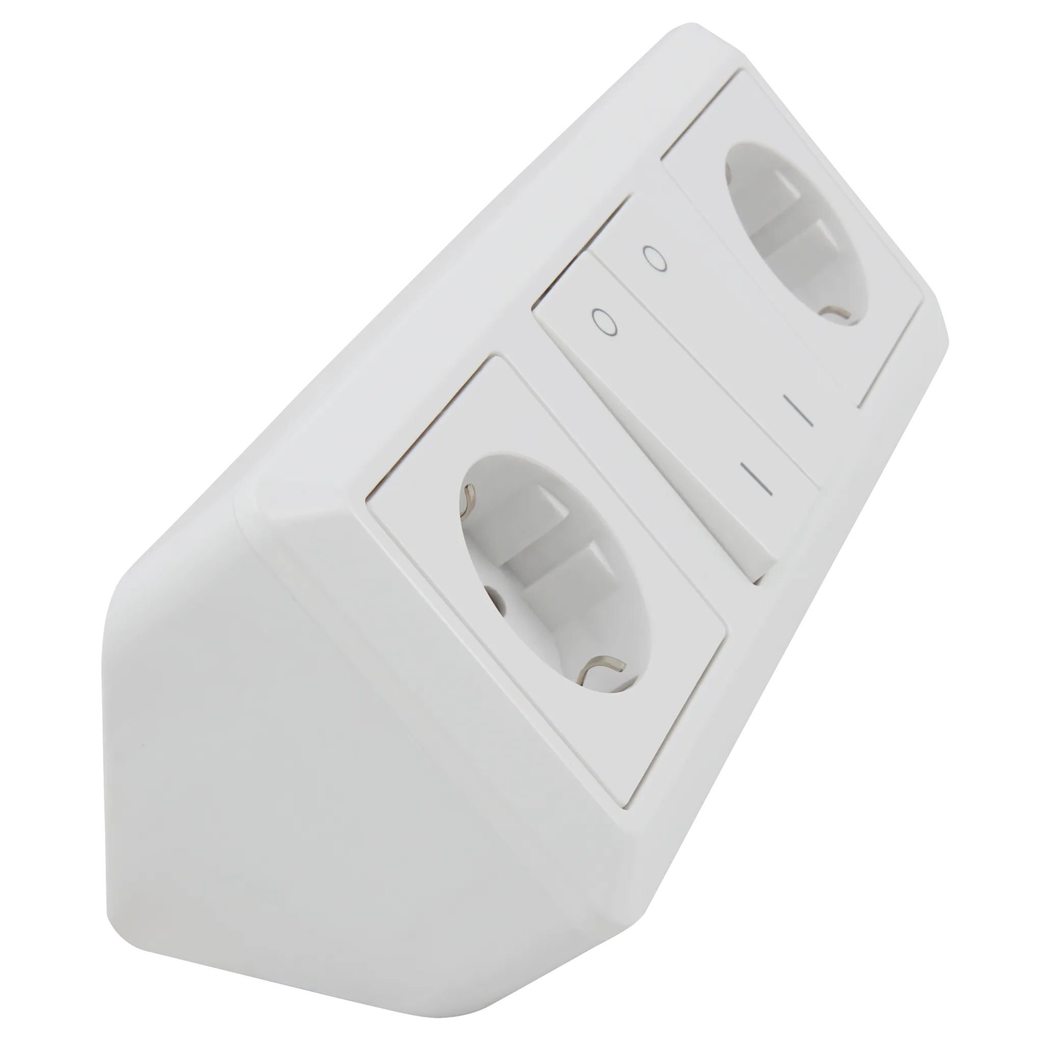Steckdosenblock McPower ''Cup'' Aufbau, weiß, 2x Schutzkontakt + Schalter – Bild 3
