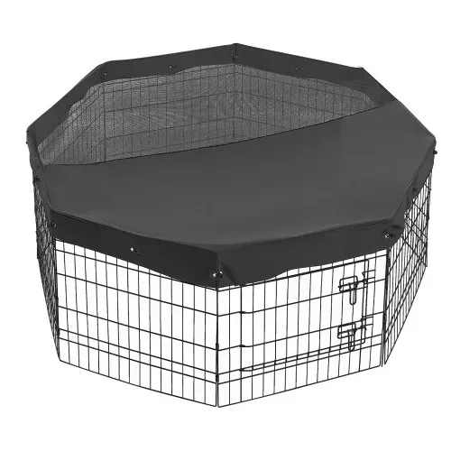 VEVOR Welpenauslauf Welpenlaufstall Hundelaufstall 61cm 8-tlg. mit Deckel, Spielplatz für Hunde Katzen & Andere Kleintiere Faltbar Metall Durch die Verschiedenen Formen Vielfältig Einsetzbar – Bild 8