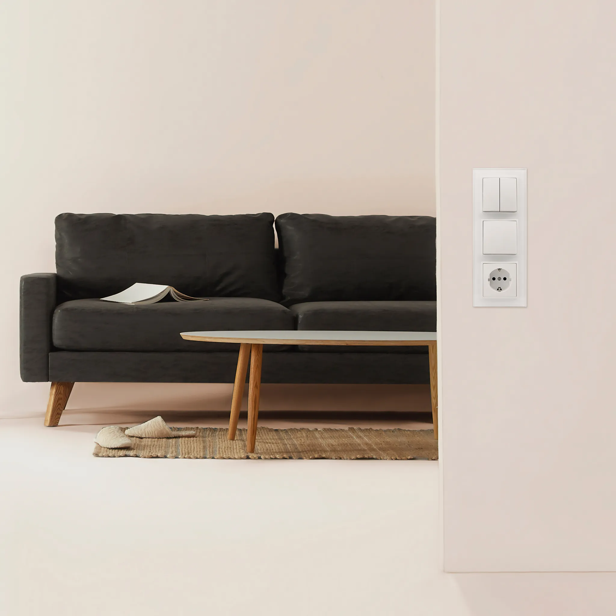 Schalter und Steckdosen Set McPower Flair ''Tür 3-fach-Style'' weiß + Glasrahmen – Bild 5