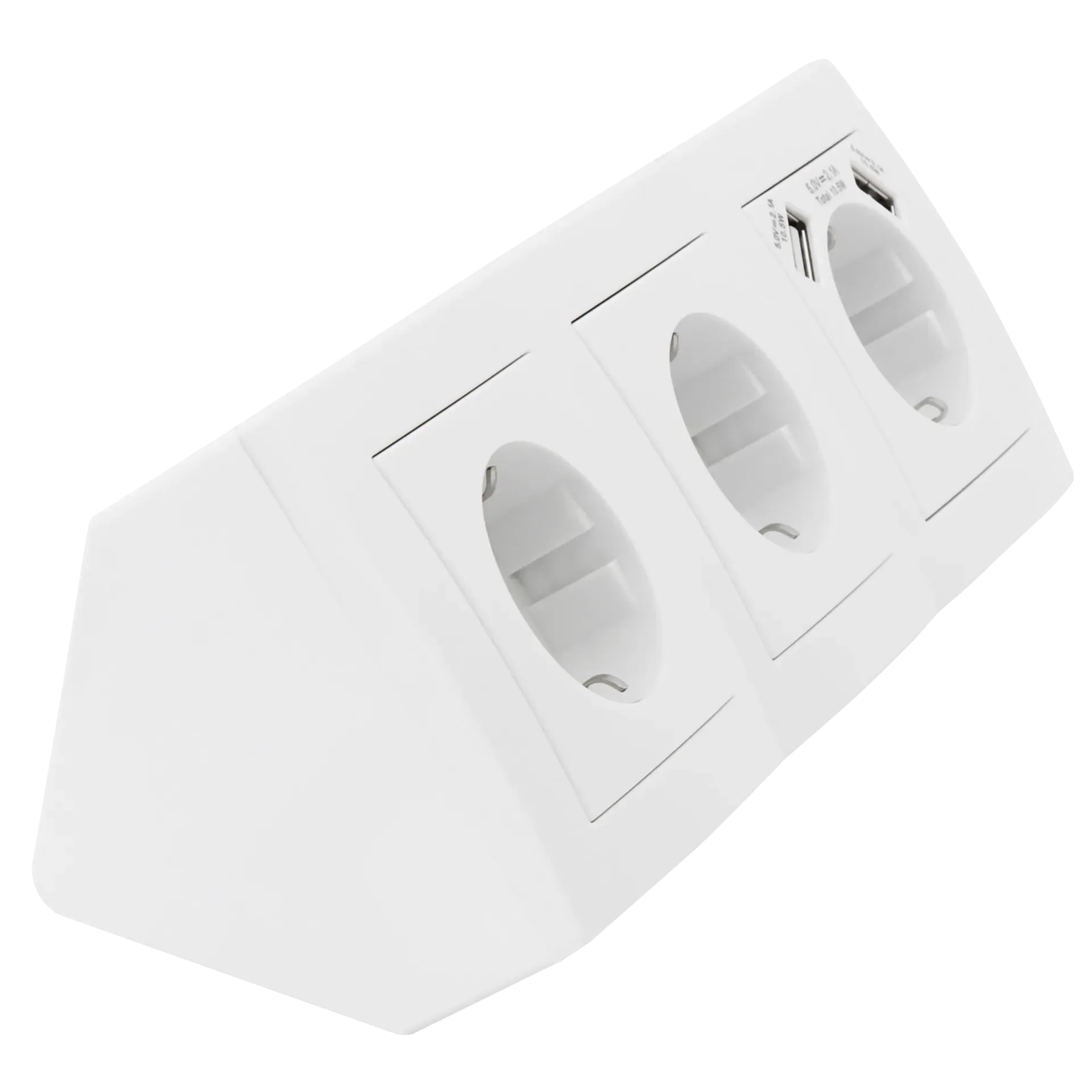 Steckdosenblock McPower ''Flair'' Aufbau, weiß, 3-fach Schutzkontakt + USB – Bild 3