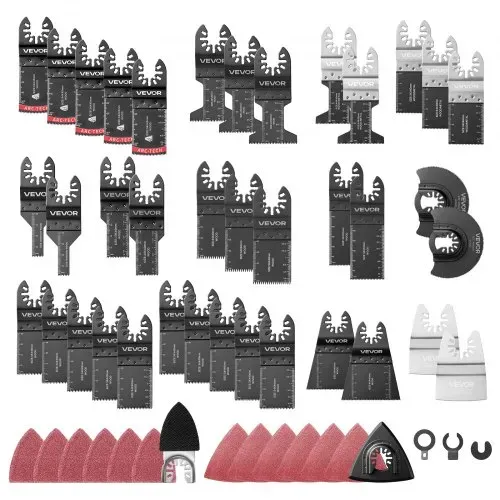 VEVOR 160 Stk.Oszillierwerkzeug Zubehör Set, Multitool Zubehör Inkl. 36 Oszillierender Sägeblätter 2 Schleifpads 2 Schaber 120 Schleifpapiere, Mehrfachwerkzeug Zubehör für Holz Kunststoff & Metall – Bild 8