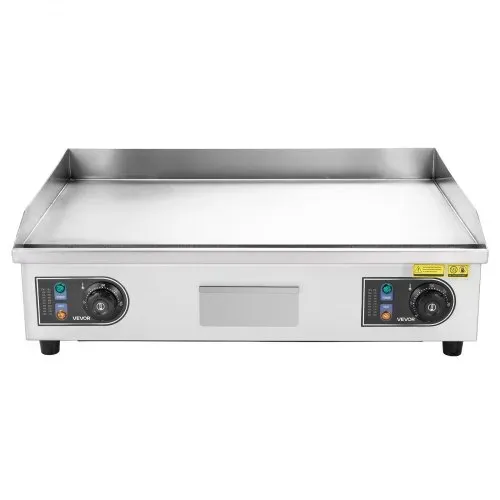 VEVOR Elektro-Grillplatte 4000 W 655 x 400mm Grillbereich, 50-300 °C Gastro-Griddleplatte aus Edelstahl (Gehäuse) Tischgrillplatte mit 2 Spateln 2 Bürsten & 4 Fußpolstern für Steaks BBQ, Ohne Stecker – Bild 9