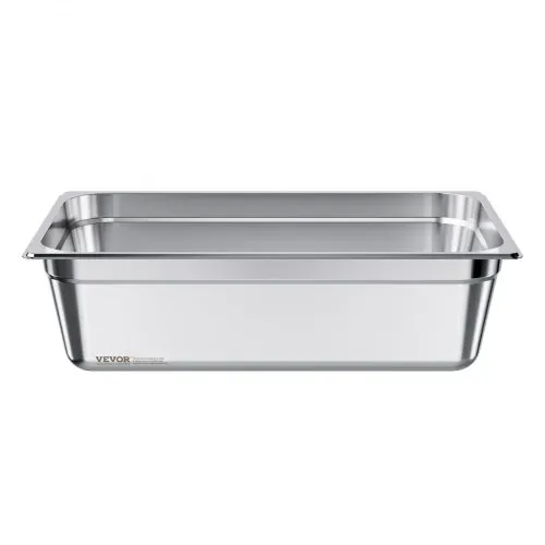 VEVOR Gastronormbehälter Hotelpfanne (volle Größe) 1 Packung 20,5 L Behälter, wiederverwendbare, rostfreie Catering-Aufbewahrung, Panierschale Speisebehälter für Party Restaurant Hotel Buffet – Bild 8