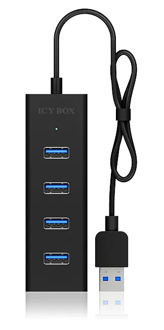 ICY BOX IB-HUB1409-U3, Type-A zu USB 3.2 Gen 1 to 4-Port Type-A Hub, Aluminium, black – Bild 5