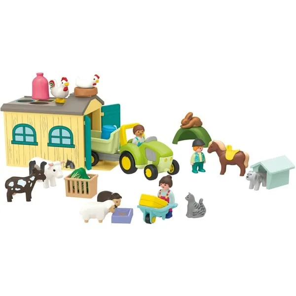 71656 Junior: Bauernhof-Abenteuer mit Traktor, Anhänger und tierischen Freunden, Konstruktionsspielzeug – Bild 2