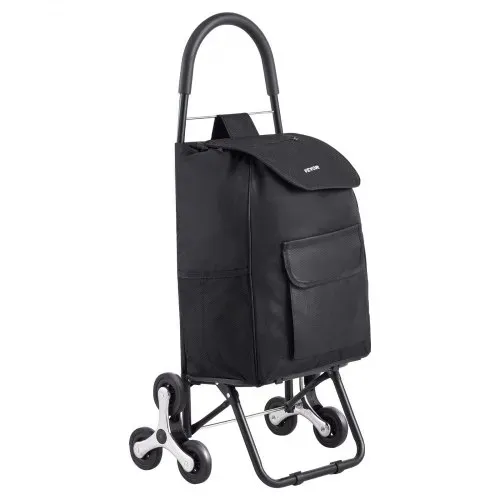 VEVOR faltbarer Einkaufswagen, 450x350x965mm, Sackkarre zum Treppensteigen mit 6 Rädern, Aufbewahrungstasche aus Oxford-Stoff, zum Einkaufen, Büro, Umzug, Transport, Outdoor, Wäsche, Schwarz – Bild 10
